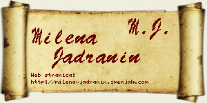 Milena Jadranin vizit kartica